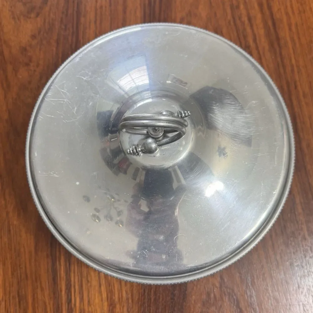 Vintage BW Buenilum Aluminum Covered Bowl Casserole Serving Dish Crimped Edge 9